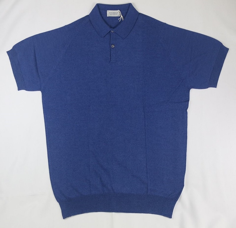 新品 John Smedley　ジョンスメドレー 最高級シーアイランドコットン・メリノウール　 ポロシャツ XXLサイズ 　RIVER BLUE