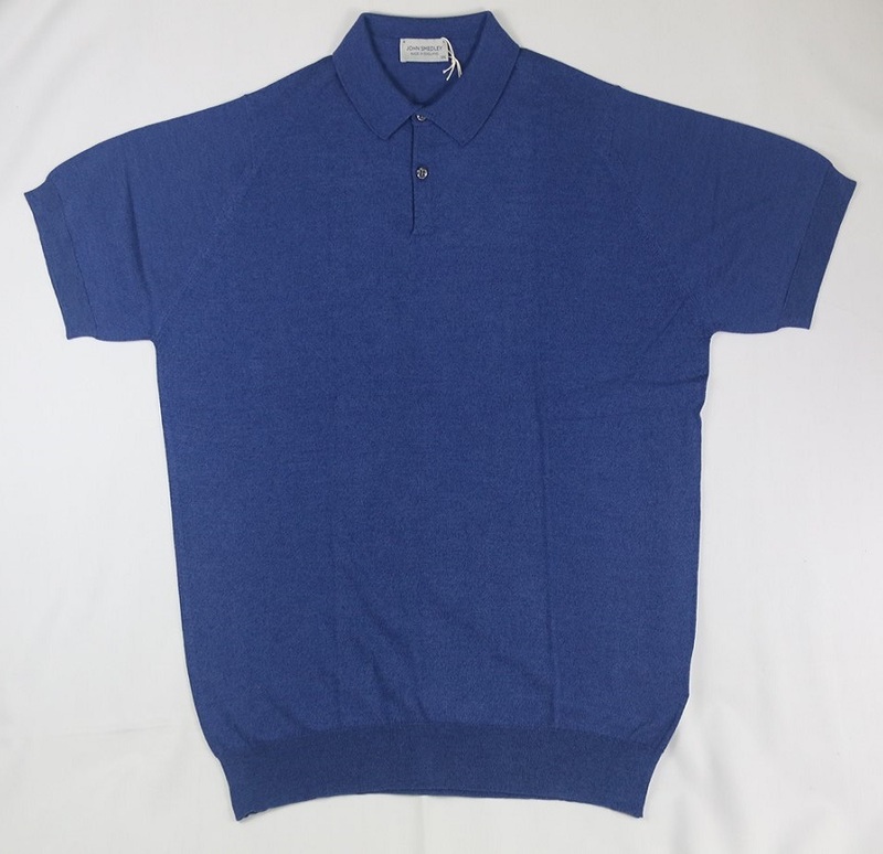 新品 John Smedley　ジョンスメドレー 最高級シーアイランドコットン・メリノウール　 ポロシャツ Sサイズ 　RIVER BLUE