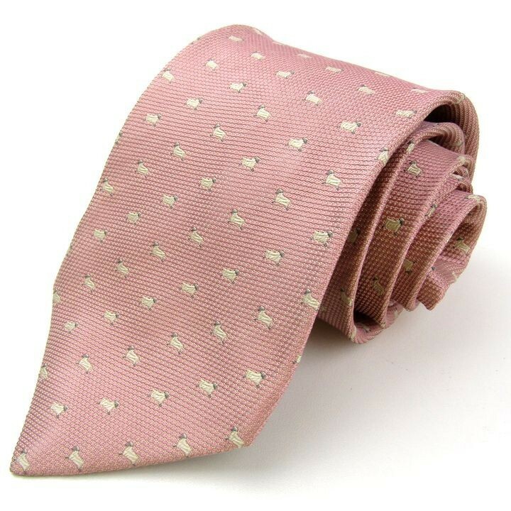 チャップスラルフローレン 小紋柄 シルク 高級 日本 ブランド ネクタイ メンズ ピンク CHAPS Ralph Lauren