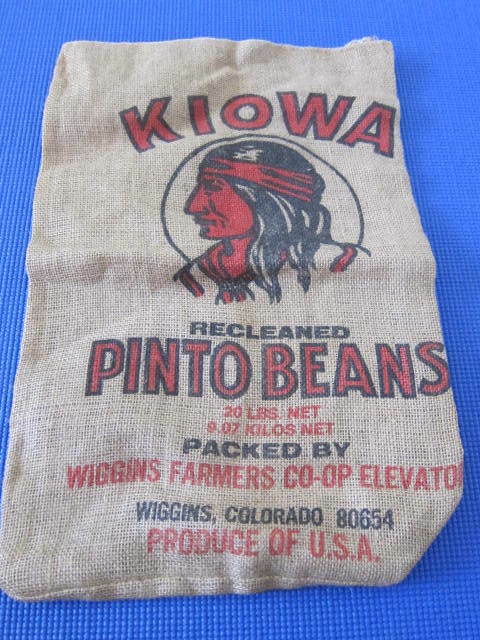 KIOWA PINTO BEANS ビンテージ 麻袋 インディアン チーフ ネイティブ ネイティヴ リネン バッグ バック 袋 ピントビーンズ