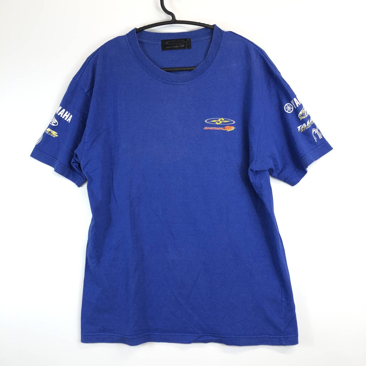 ヤマハ YAMAHA ワイズギア 中野真矢 56 Tシャツ 半袖 ブルー 日本製