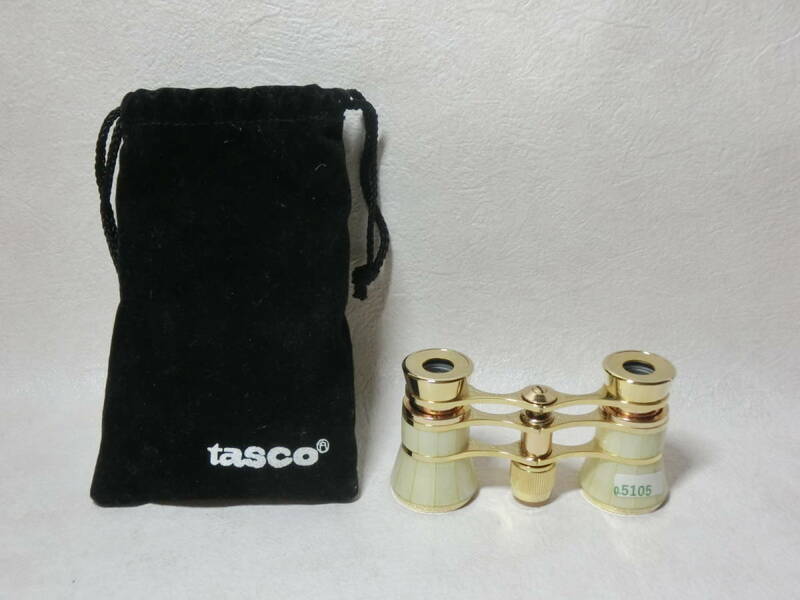 【№5105-双6006】中古品　TASCO 双眼鏡 オペラグラス 3×23 袋付き アンティーク調