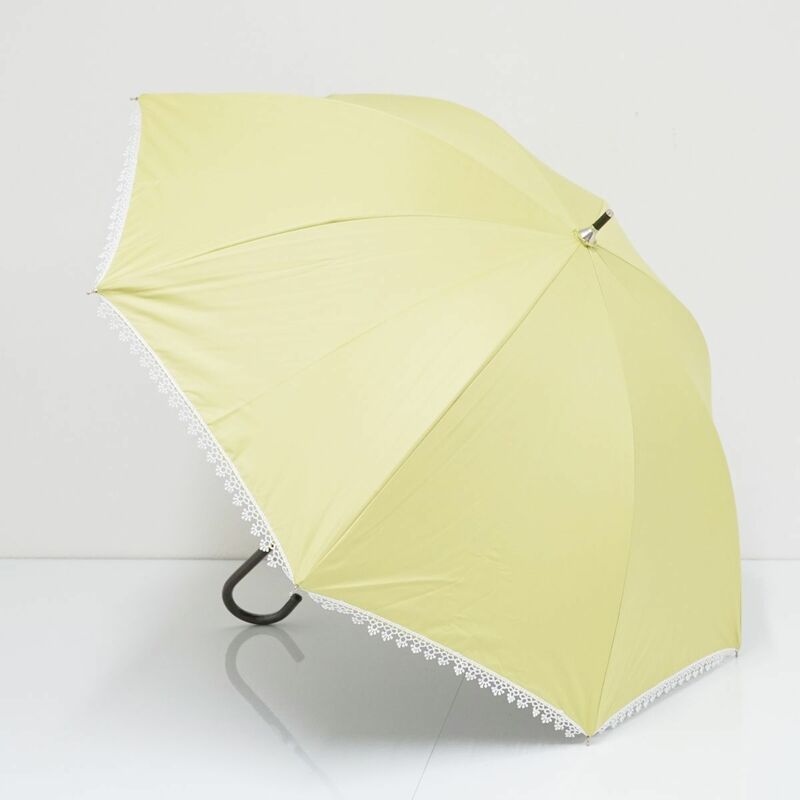 Afternoon tea　アフタヌーンティー 晴雨兼用日傘 USED美品 グリーン フラワーレース UV 遮光 遮熱 47cm T BT9326