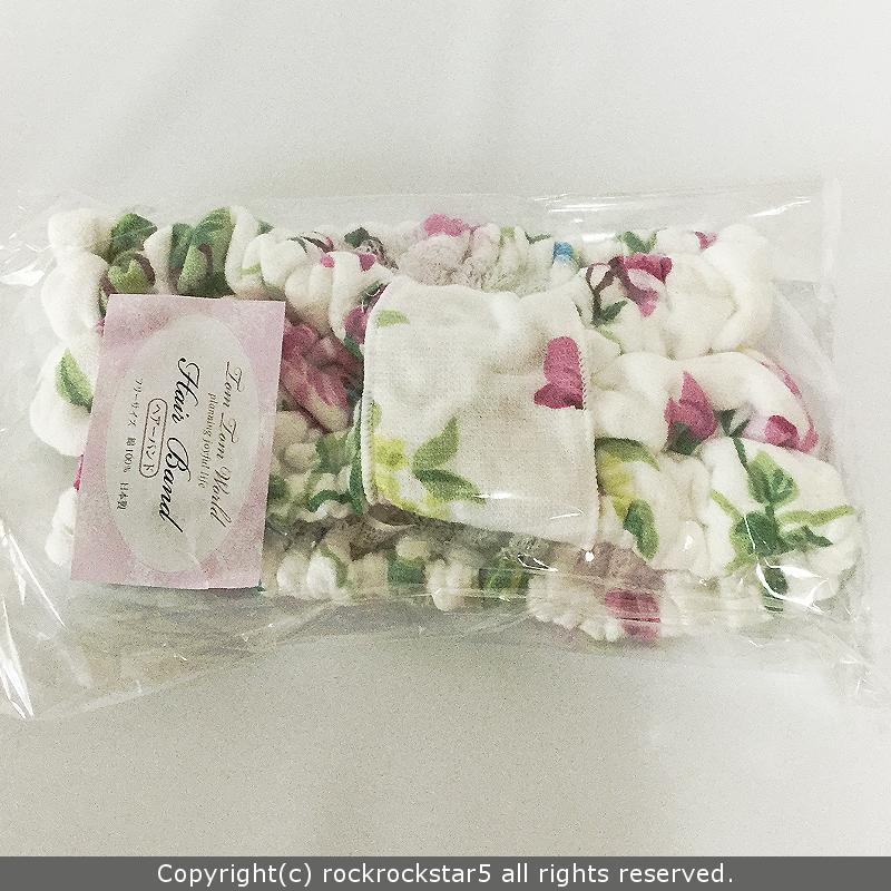ヘアバンド ヘアターバン ハーブマルシェ 0901 フリーサイズ 花柄 薔薇 バラ 新品