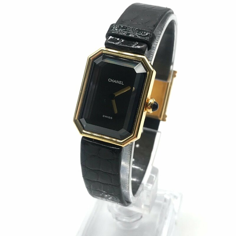 CHANEL シャネル プルミエール 18k 750 本クロコ 腕時計 M 正規ベルト ゴールド M9379