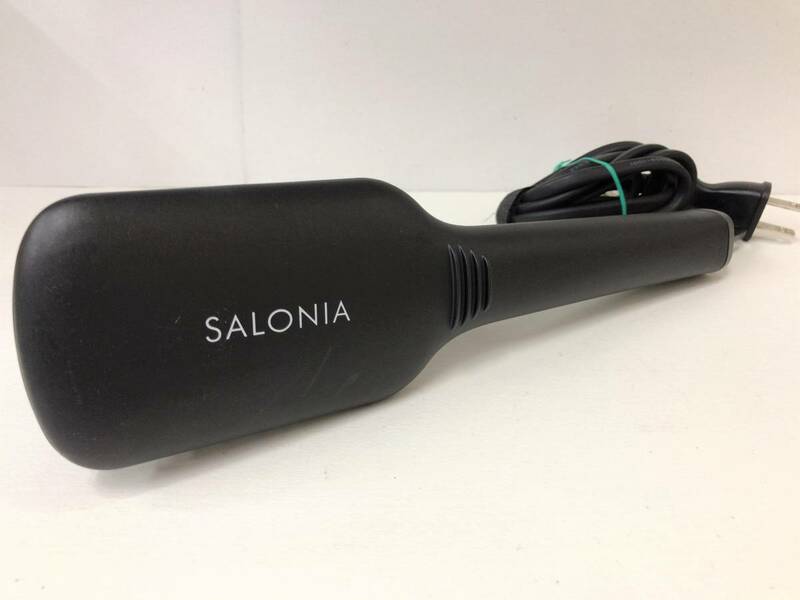 SALONIA サロニア ストレートヒートブラシ ブラック SL-012BK 通電のみ確認 230405f7