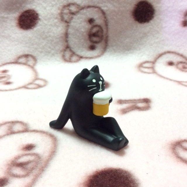 concombre★コンコンブル★デコレ★まったりマスコット★黒猫★ビール
