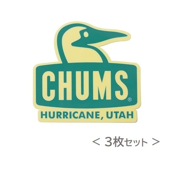 チャムス Sticker ステッカー CHUMS Booby Face ティール CH62-1124 新品 ＜ ３枚セット ＞