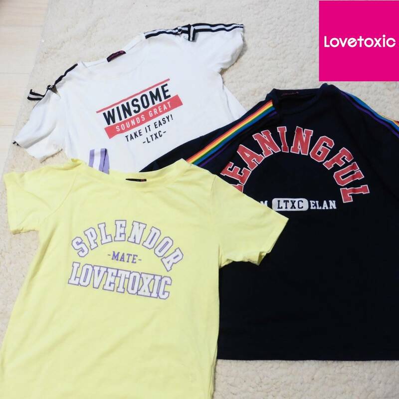 ラブトキシック(Lovetoxic) ★Tシャツ3枚セットです全てLサイズ（160相当）黄色・紺・白