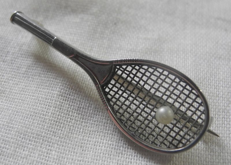 イギリス アンティーク 銀製クラフト シルバーブローチ テニスラケット スターリングシルバー 銀925 かわいい ビンテージ