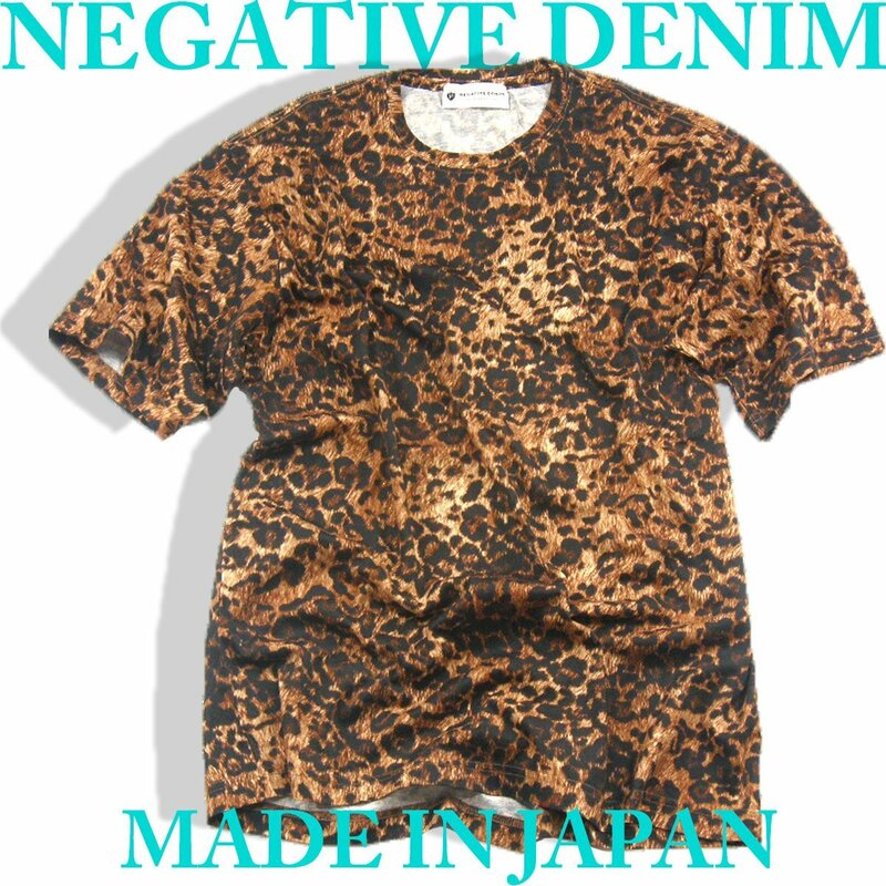 新品 NEGATIVE DENIM 日本製 【レオパード柄】 アニマル柄 半袖 Tシャツ 定価１万４３００円 M ★350068 ネガティブデニム