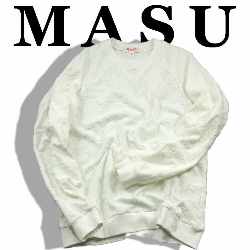 新品 MASU 【エムエーエスユー】クローバー パイル スウェット 白 ホワイト 46 定価３万８００円 ★351710 CLOVER PILE SWEATSHIRTS