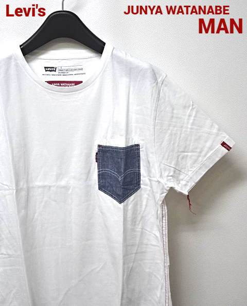 M【Levi's x JUNYA WATANABE MAN COMME des GARCONS Tee リーバイス x ジュンヤワタナベ コムデギャルソン Tシャツ ポケット デニム】