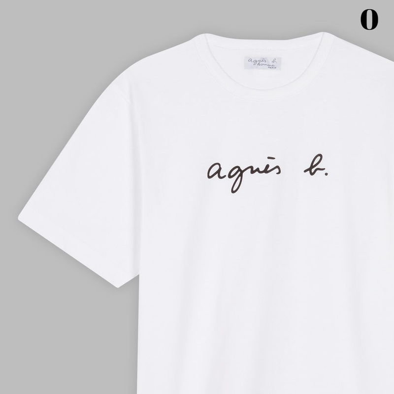 0 新品 本物【agnes b. HOMME S137 TS ロゴTシャツ White アニエスベー Tシャツ オム ロゴTシャツ メンズ ホワイト】