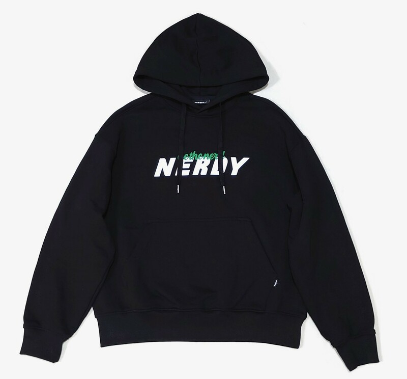 NERDY パーカー M 黒 bethenerd LOGO PULLOVER HOODIE ノルディ