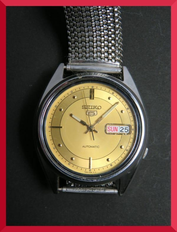 美品 セイコー SEIKO ファイブ 5 自動巻き 3針 デイデイト 7S26-3040 男性用 メンズ 腕時計 U738 稼働品