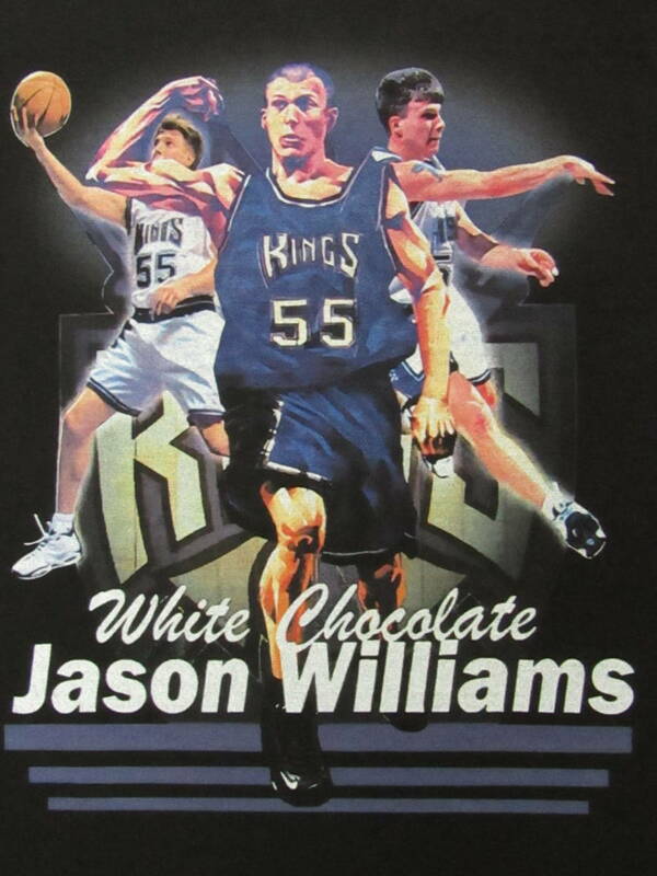 【未使用品】 NBA WILLIAMS ＃55 ジェイソン・ウィリアムス KINGS サクラメント・キングス Tシャツ ユニフォーム　L　美品 コットン　綿