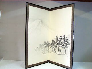 新品　絵屏風　二曲　霊峰富士　屏風　　田中松泉