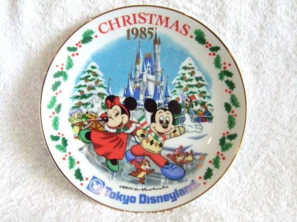 ◆祝！ファンタジースプリングス◆TDL東京ディズニーランド クリスマスプレート絵皿1985年◆