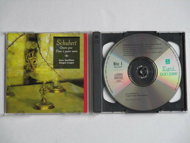2CD　シューベルト　『4手のためのピアノ作品集』　ケフェレック＆クーパー　送料180円