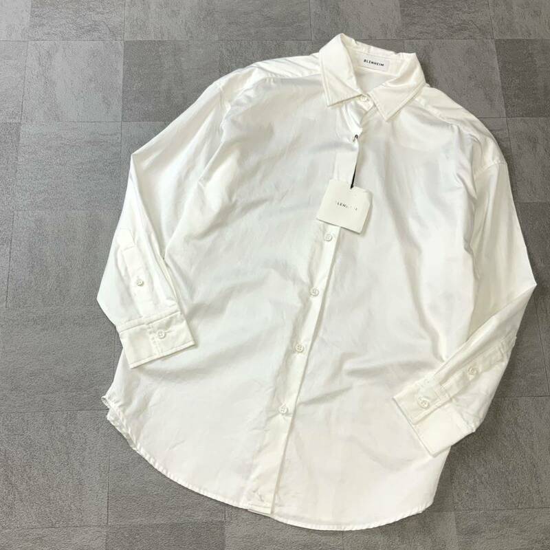 新品 タグ付 BLENHEIM ブレンヘイム オーバーサイズ シャツ レディース Sサイズ 大きめ ホワイト イタリア製生地 ドレスシャツ
