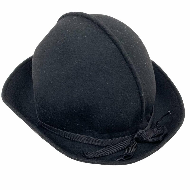 23-1344 【美品】 和光 フェルトハット ブラック 帽子 ヘッドウェア レディース 女性用 wako