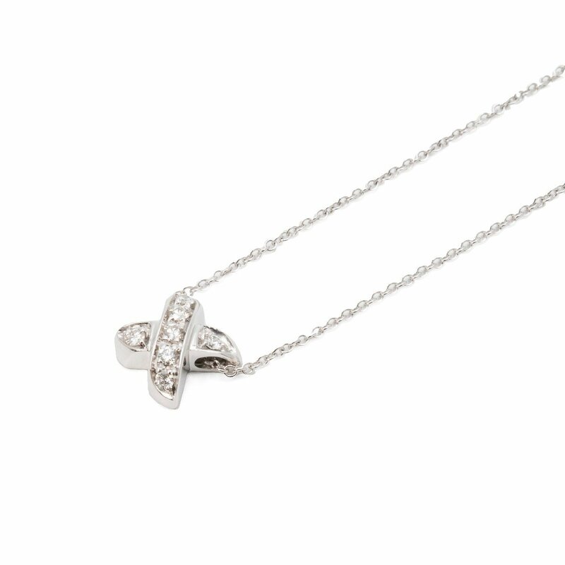 TIFFANY&Co. ティファニー シグネチャー ダイヤモンド ペンダント ネックレス K18WG ホワイトゴールド 小物 アクセサリー ジュエリー