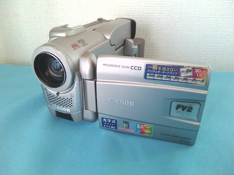 Canon キャノン DM-FV2 miniDV デジタルビデオカメラ 　バッテリー付き★ 現状ジャンク