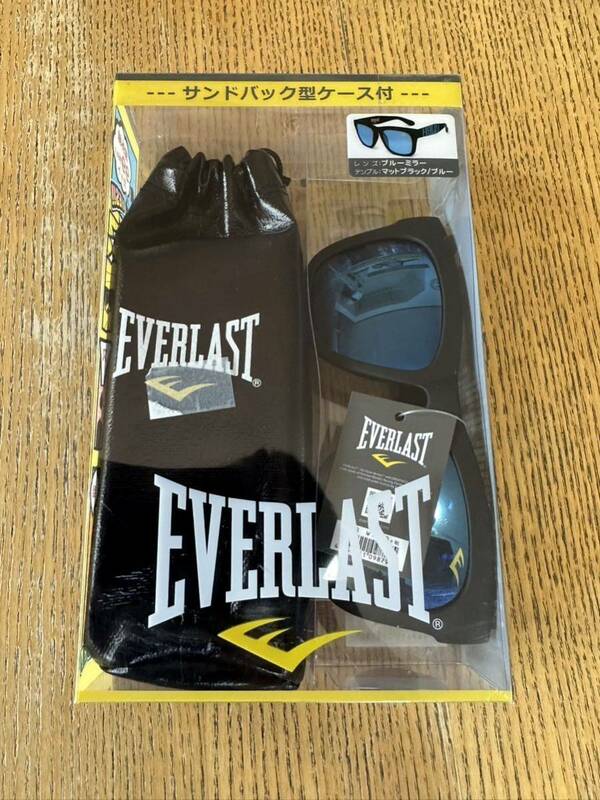 EVERLAST エバーラスト frogskins(フログスキン)型サングラス ブルー ミラーレンズ マットブラックフレーム