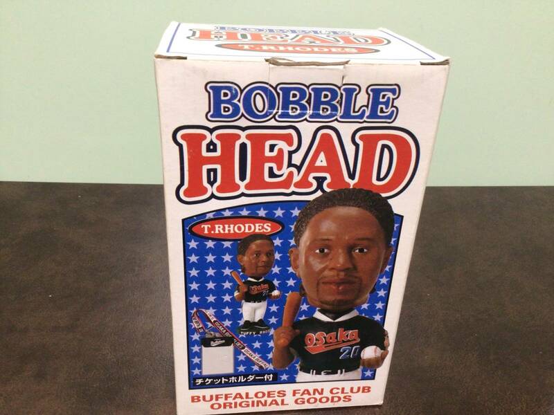 ⑦⑤新品★BOBBLE HEAD バブル ヘッド 大阪近鉄バファローズ タフィ・ローズ オリジナルグッズ チケットホルダー付き 首振りフィギュア