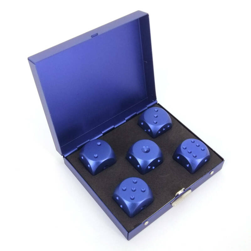 ダイス サイコロ セット ゲーム 6面ダイス 5個 セット アルミ 合金 パーティー 景品 青 ブルー 送料無料