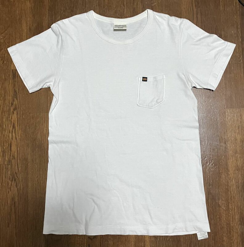 ALPHA INDUSTRIES アルファインダストリーズ Tシャツ ホワイト Tシャツ 半袖 Medium