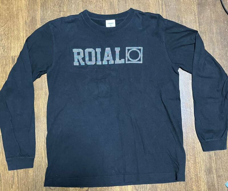 ロイアル メンズ ロンTシャツ プリント ブラック ROIAL MサイズロゴTシャツ