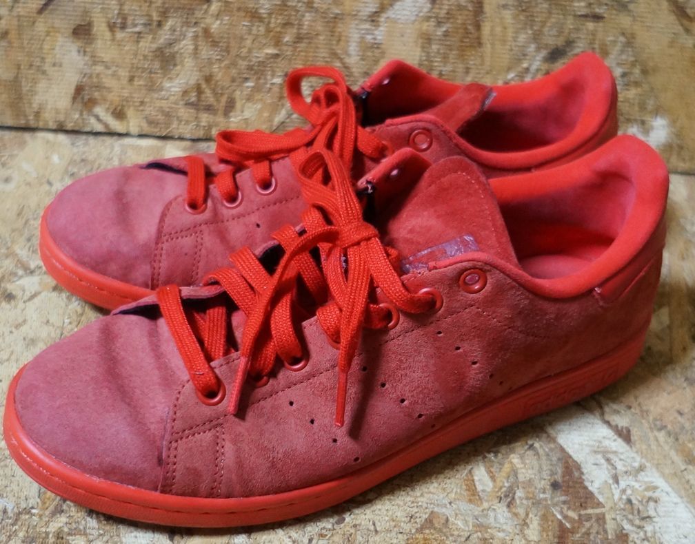 adidas 本革スウェード STANSMITH 赤 US9 スタンスミス　アディダス