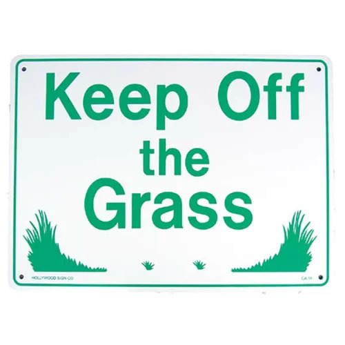 プラスチックサインボード『KEEP OFF THE GRAS』芝生侵入禁止 [CA-18] プラ看板 アメリカン雑貨 インテリア雑貨 SHOP 店舗