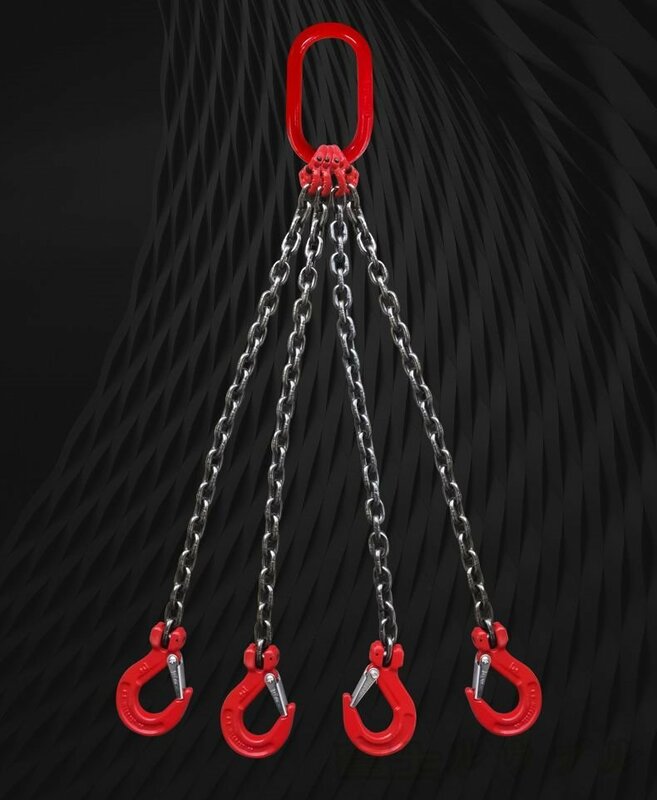 実用☆ 4本吊り チェーンスリング スリングチェーン 実用チェンブロック スリングフックタイプ チェーンフック 吊り具 1.5m 4000kg 4t