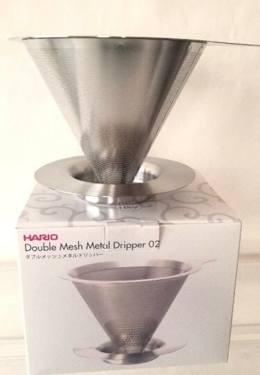 HARIO(ハリオ) オールステンレス製ダブルメッシュフィルターのドリッパー 1~4杯用 新品 シルバー ドリッパー 未使用品 DMD-02-HSV