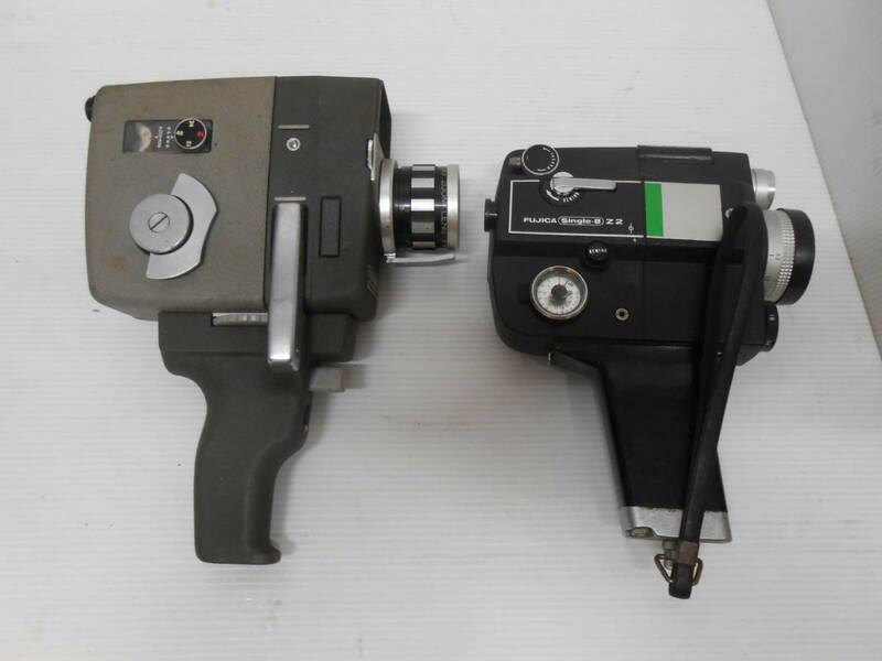 ZY03　ビデオカメラまとめ　2台　昭和　レトロ　FUJICA Single-8 Z2 / ELMO ZOOM AUTO-EYE 動作未確認　現状品