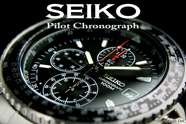 海外限定生産逆輸入モデル【SEIKO】セイコー フライトマスター 1/20秒高速パイロットクロノBK 新品