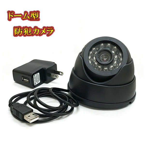 防犯カメラ ドーム型 USB接続 赤外線 24灯搭載 録画装置 micro sd カード対応