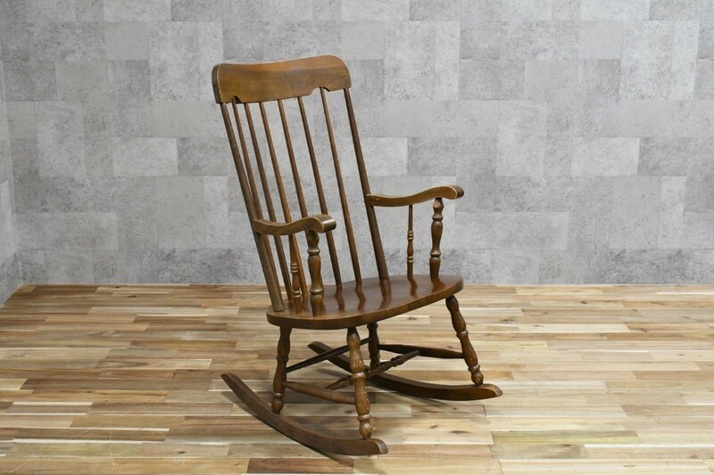 PB3DK4和製ヴィンテージ 柏木工 KASHIWA ロッキングチェア オーク 無垢材 揺り椅子 飛騨の家具 かしわ ウィンザーチェア 安楽椅子 ナラ/楢