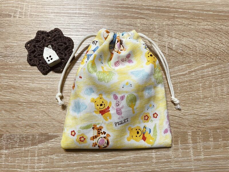 ハンドメイド　ミニ巾着袋 【18cm×15cm】*コップ入れ*コップ袋♪小物入れ*B*ふ