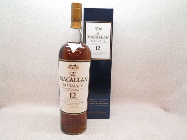 ★☆【古酒】The MACALLAN TWELVE YEARS OLD ELEGANCIA WHISKY マッカラン12年 エレガンシア 40% 1000ml 箱あり ウイスキー ot☆★