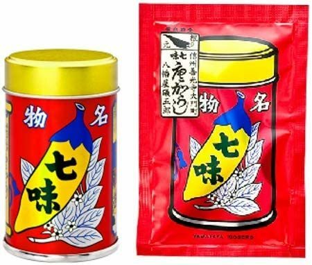 八幡屋礒五郎 七味唐辛子 14g1缶 18g1袋セット