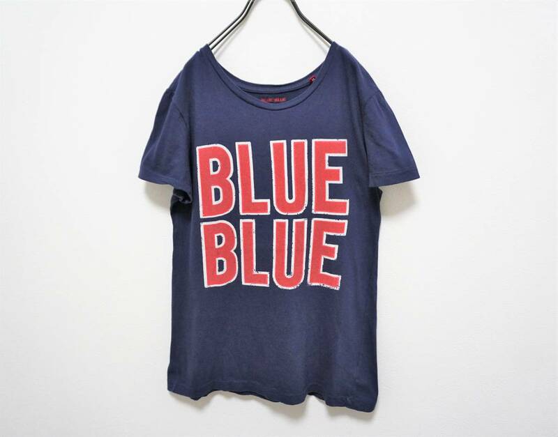 BLUE BLUE 大きなロゴが可愛い コットンTシャツ 2(M) 日本製