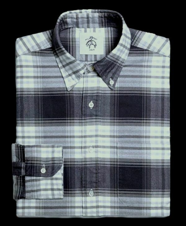 新品 BB2【送料無料】ブラックフリース プレード 長袖 ボタンダウン シャツ Brooks Brothers フランネル風 Black Fleece Plaid Shirt