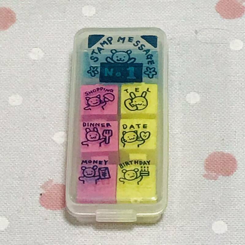 3721◇STAMP MESSAGE No.1◇SHOPPINGほかスタンプセット◇はんこまとめて◇手帳にも