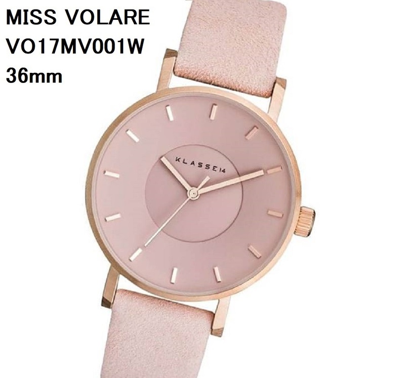 【送料無料】Klasse14 腕時計 36mm ピンク　レザーベルト　VO17MV001W