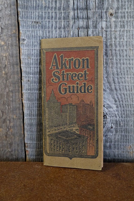 アンティークAkronStreetGuideBook [goe-204]検アメリカ/OHIO/アクロン/シティミニ本/1930年代初期/コレクション雑貨/インテリア雑貨