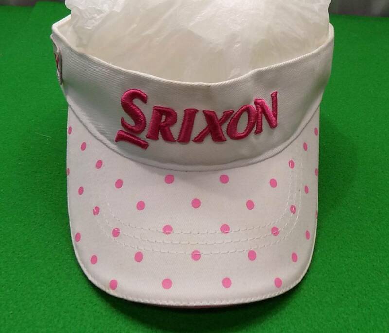 SRIXON スリクソン GiE-L　オフホワイト×ピンクロゴ＆ドット　サンバイザー　非売品
